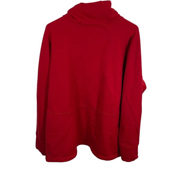 Athleta Altitude Polartec Funnel Neck Sweatshirt Womens 2X Red Athleisure Pocket - Picture 7 of 7
